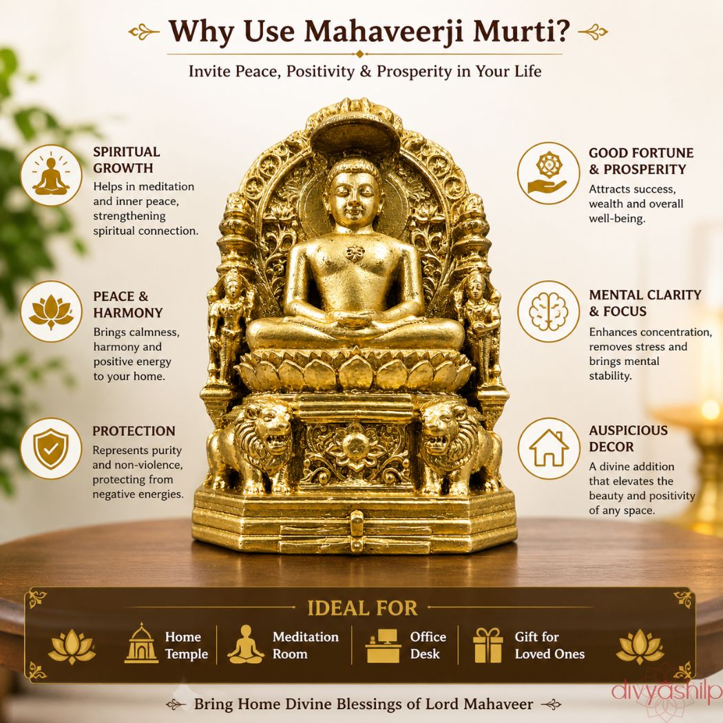 Jain Tirthankar Mahaveer Swami ji (Resin 3 Inch)